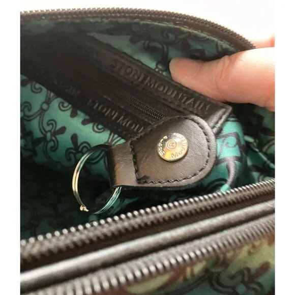 Stone Mountain Black Leather Hobo Crossbody Shoulder Bag Purse Buttery Soft - Picture 14 of 16